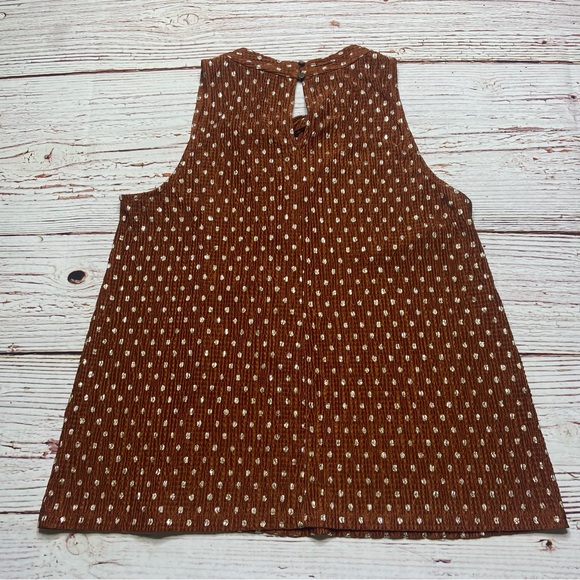 NWT Anthropologie Lennox Halter Top Copper and Gold Polka Dot Sz S - Picture 12 of 16